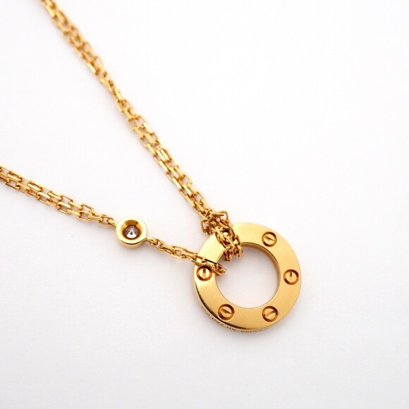 Cartier Love Circle Necklace, 1PD (18K Yellow Gold), Diamond, Ladies' - Picture 2 of 6